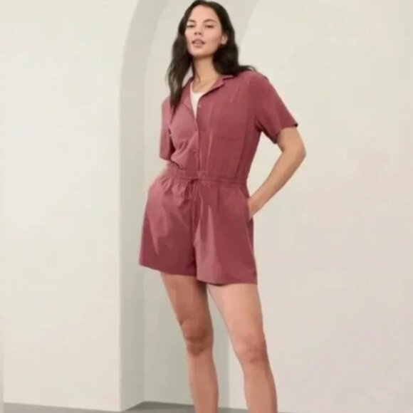 Athleta Dusty Rose Short Sleeve Romper size small - Picture 1 of 8